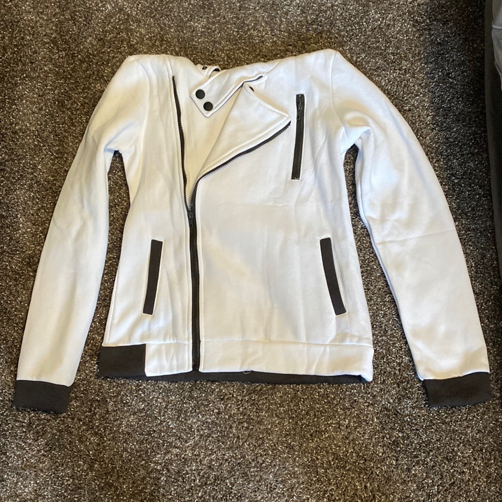 White and grey DJT zip up hoodie. Size small. new with tags.